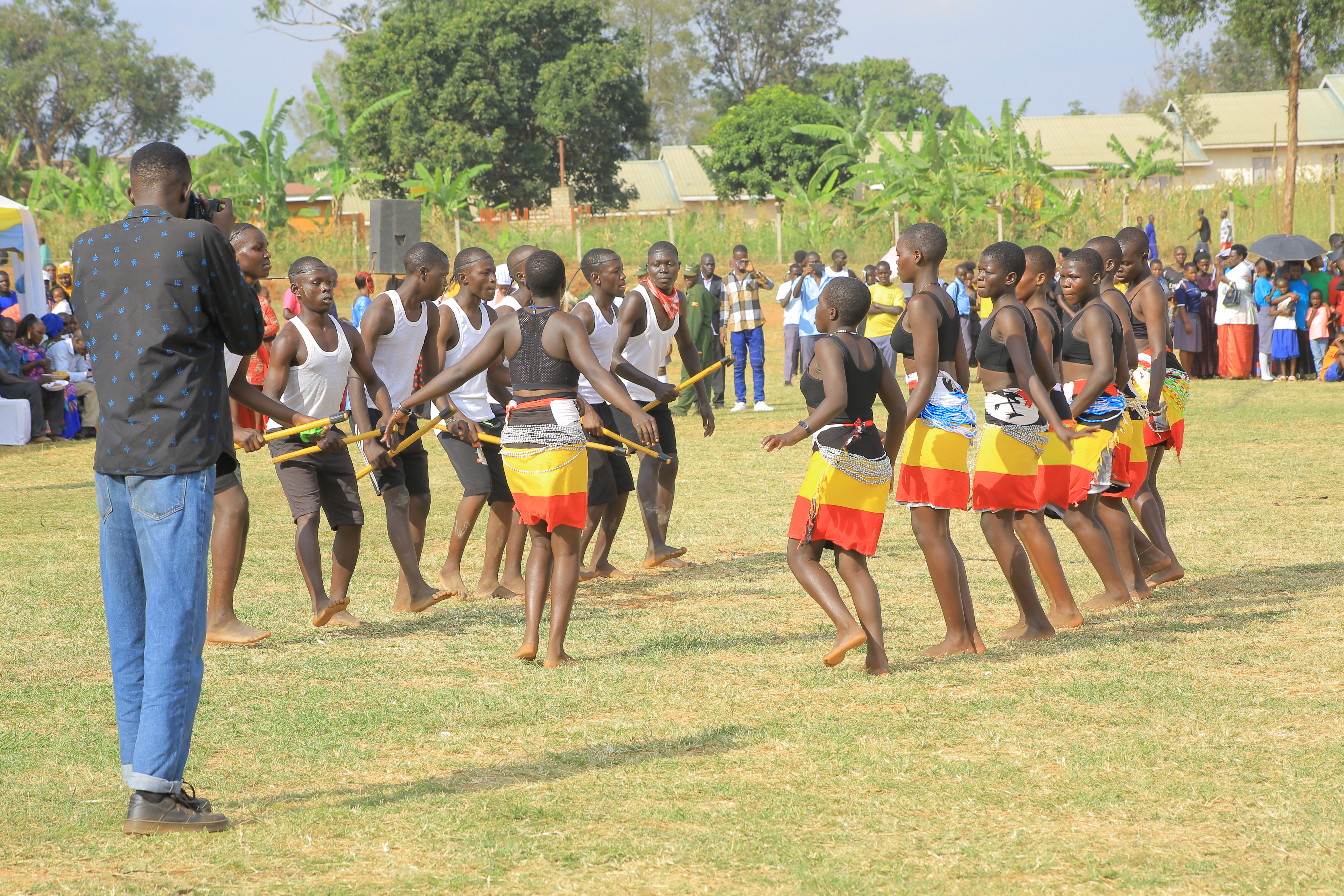 Students performing at a school event