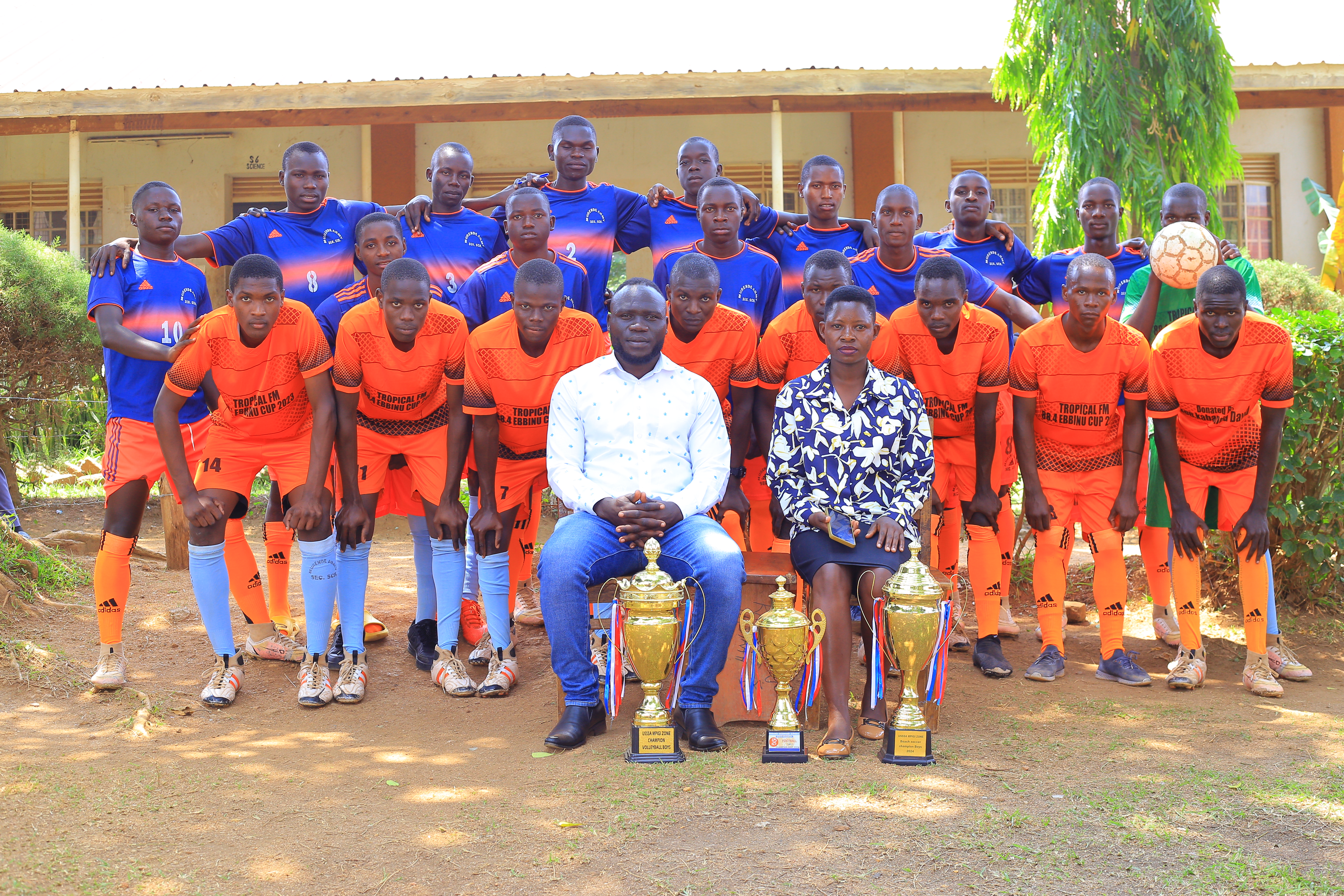 Students playing football